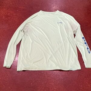 Columbia Long Sleeve Shirt - Light Green with Blue Accents